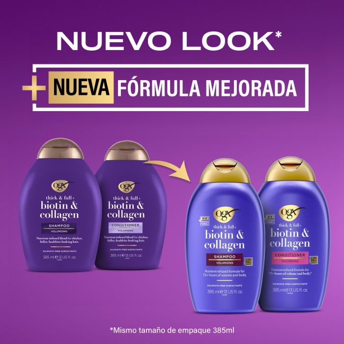 OGX Champú Biotina y Colágeno Voluminizador y Texturizador Champús