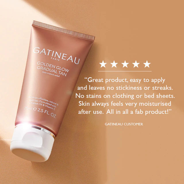 Bronceado gradual con brillo dorado