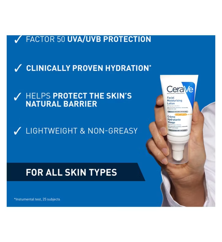 Loción hidratante facial AM FPS 50