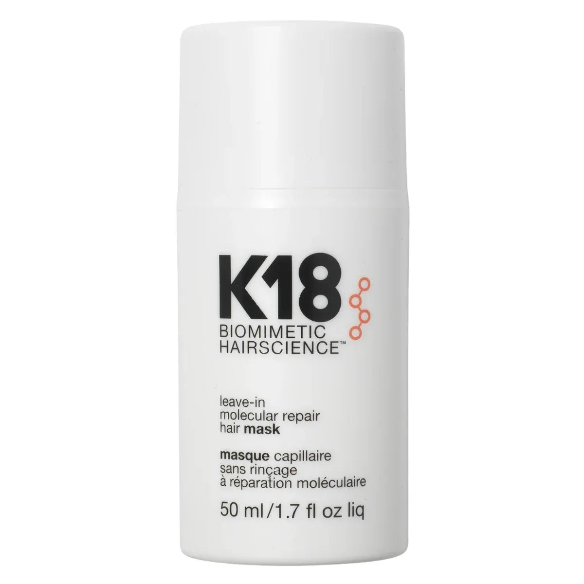 Mascarilla capilar reparadora molecular sin enjuague K18 50 ml