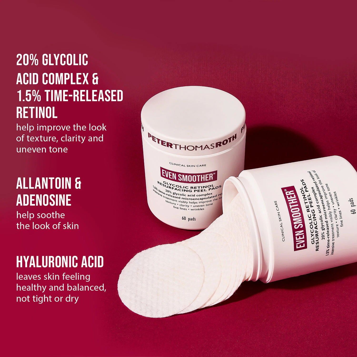 Almohadillas exfoliantes renovadoras con retinol glicólico Even Smoother™