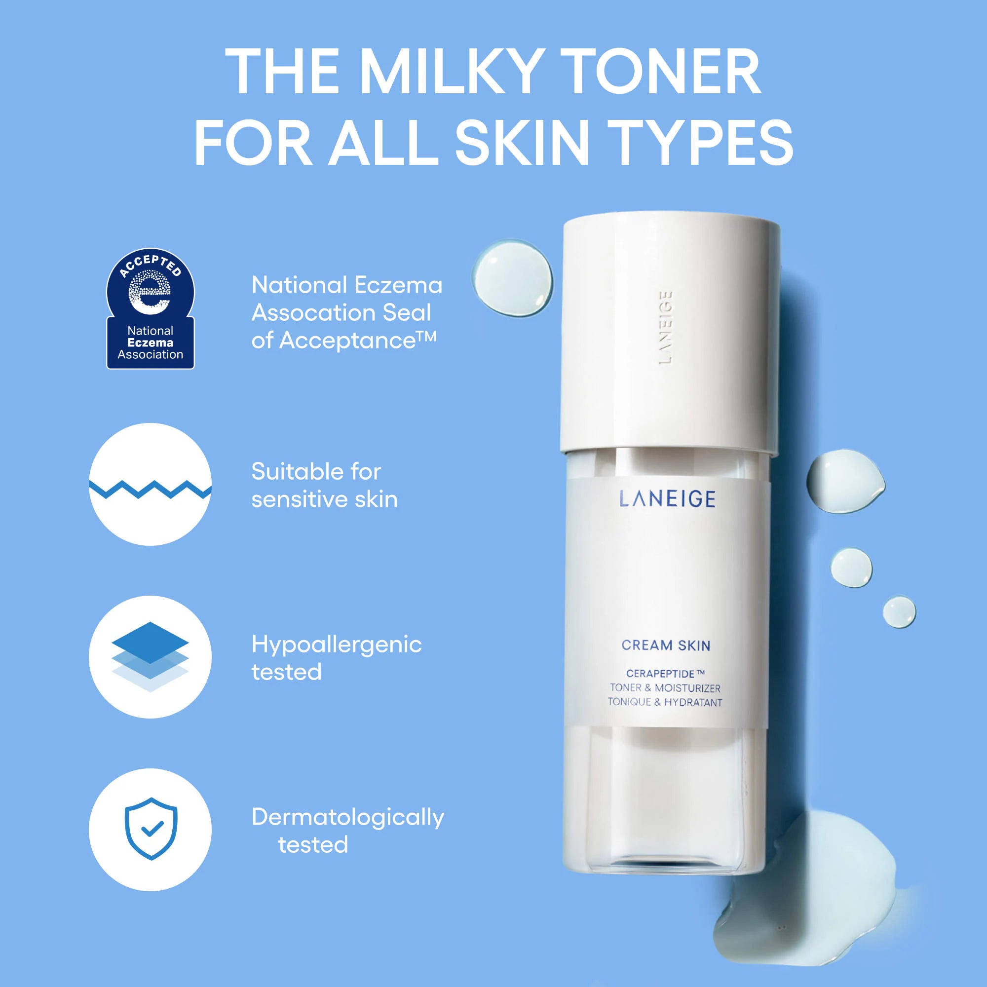 Tónico y humectante rellenable en crema con ceramidas y péptidos
