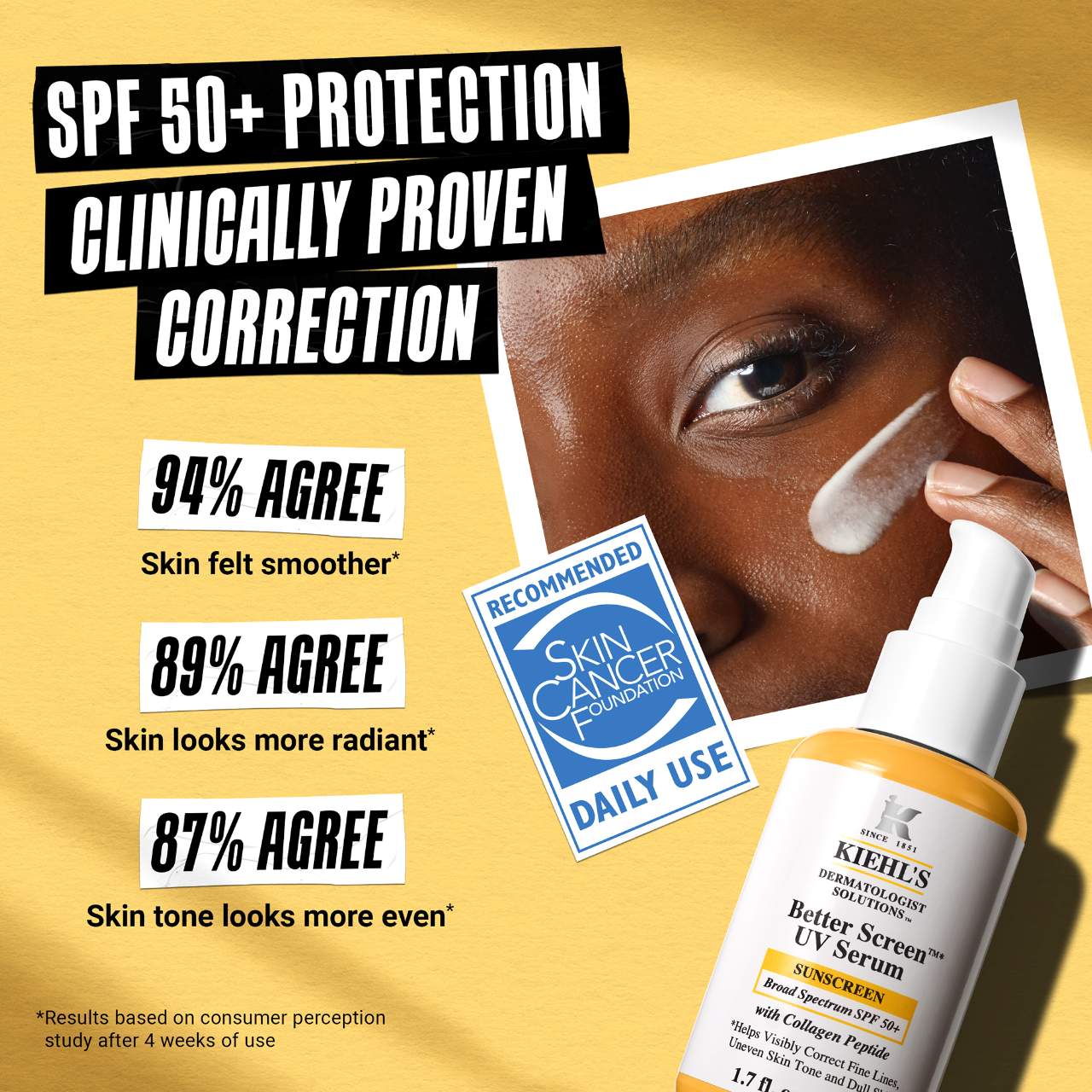 Protector solar facial Better Screen™ UV Serum FPS 50+ con péptido de colágeno
