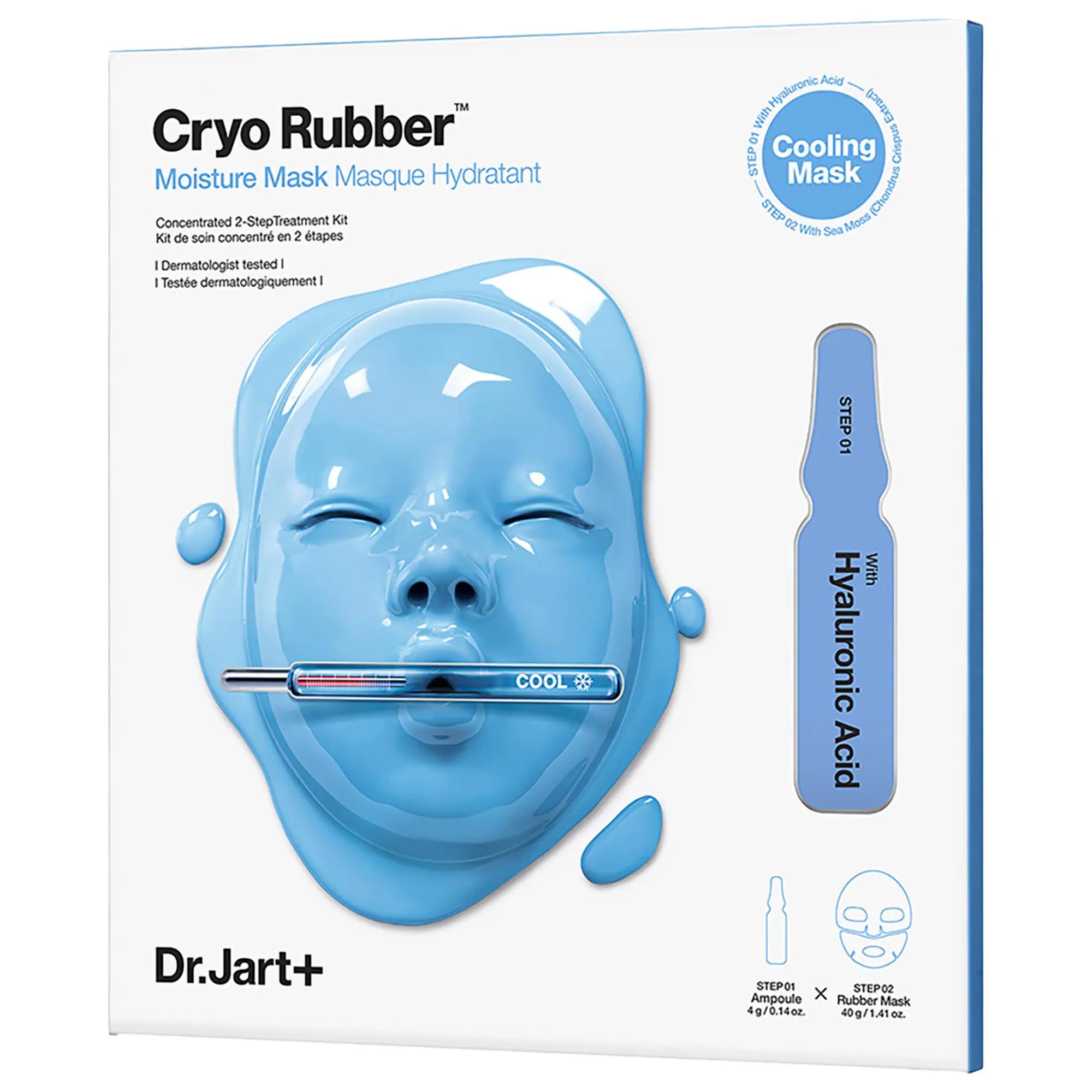 Mascarilla facial Cryo Rubber™ con ácido hialurónico