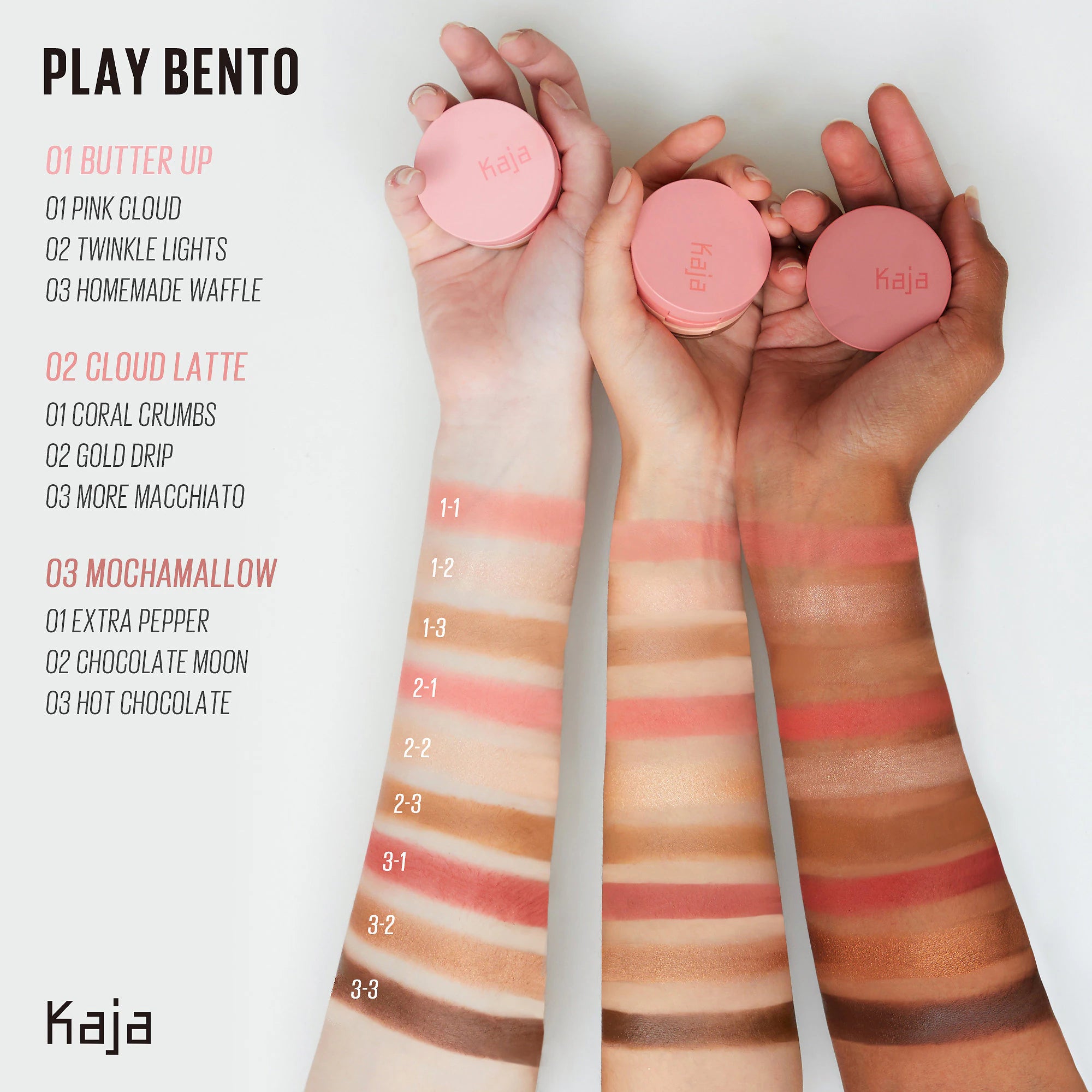 Trío esculpidor Face Bento: bronceador en crema, rubor en polvo e iluminador