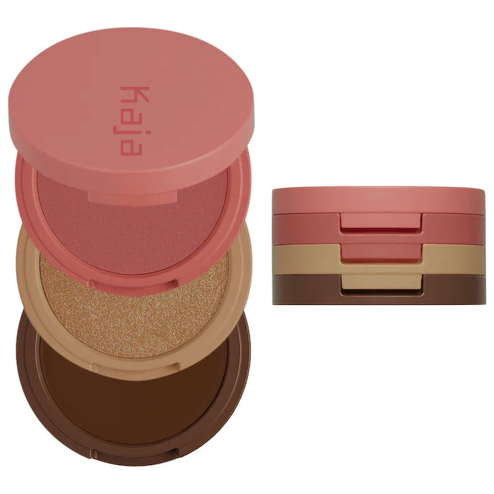 Trío esculpidor Face Bento: bronceador en crema, rubor en polvo e iluminador