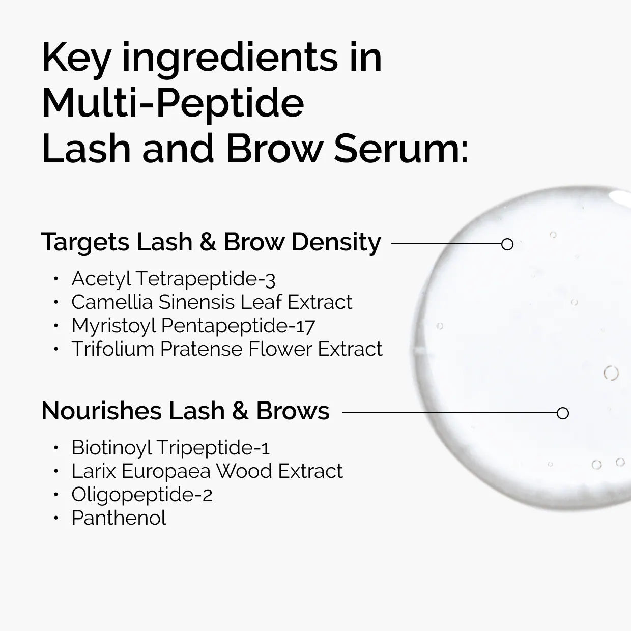 Suero multipéptido para pestañas y cejas