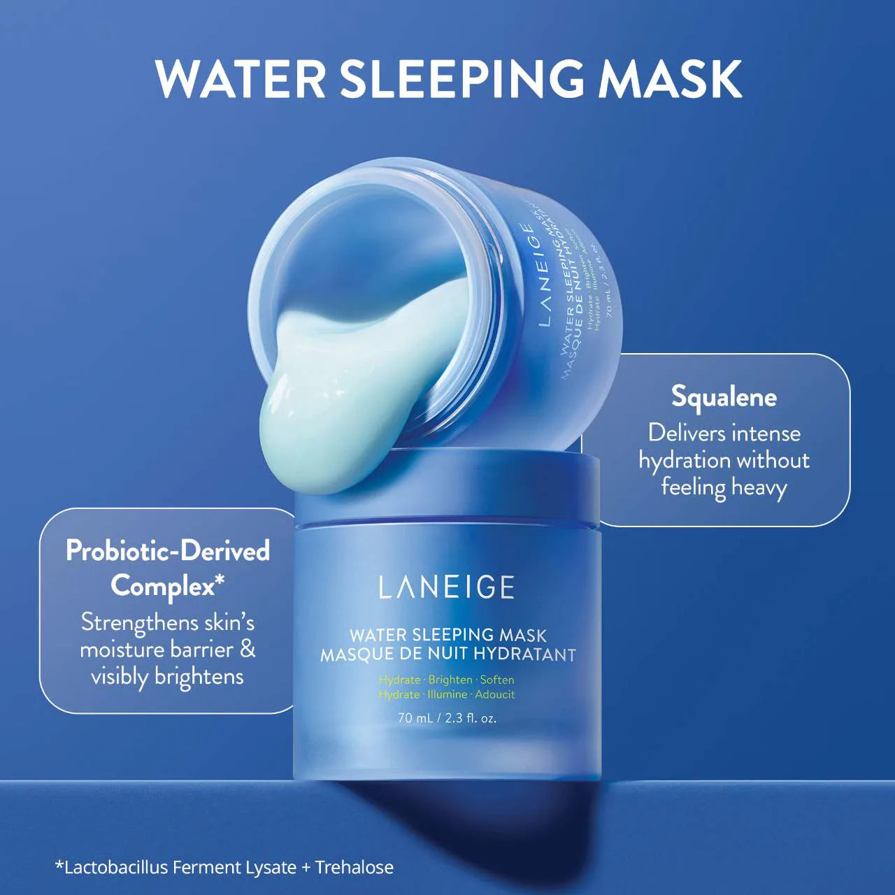 Mascarilla de agua para dormir con niacinamida y escualano