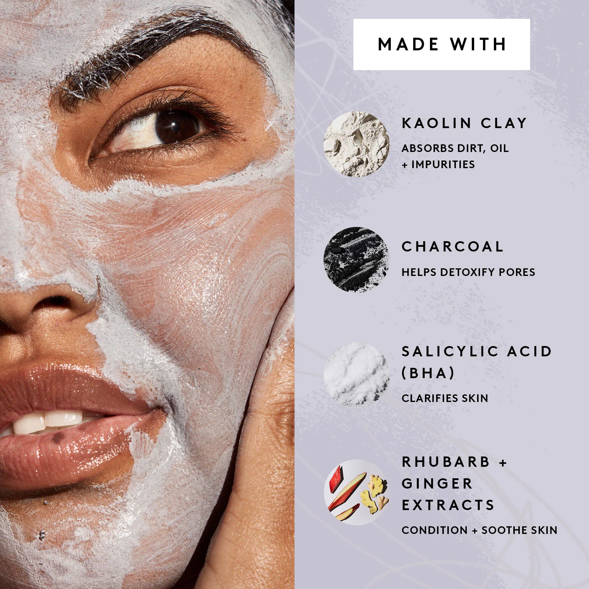 Mascarilla facial desintoxicante de poros con arcilla batida Cookies N Clean, ácido salicílico y carbón vegetal