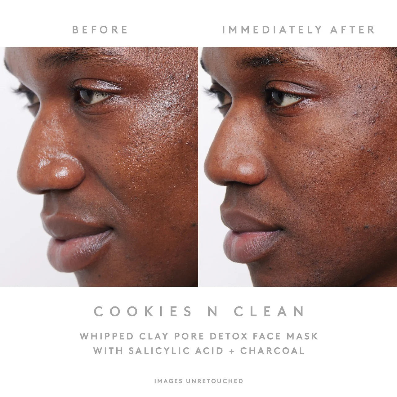 Mascarilla facial desintoxicante de poros con arcilla batida Cookies N Clean, ácido salicílico y carbón vegetal