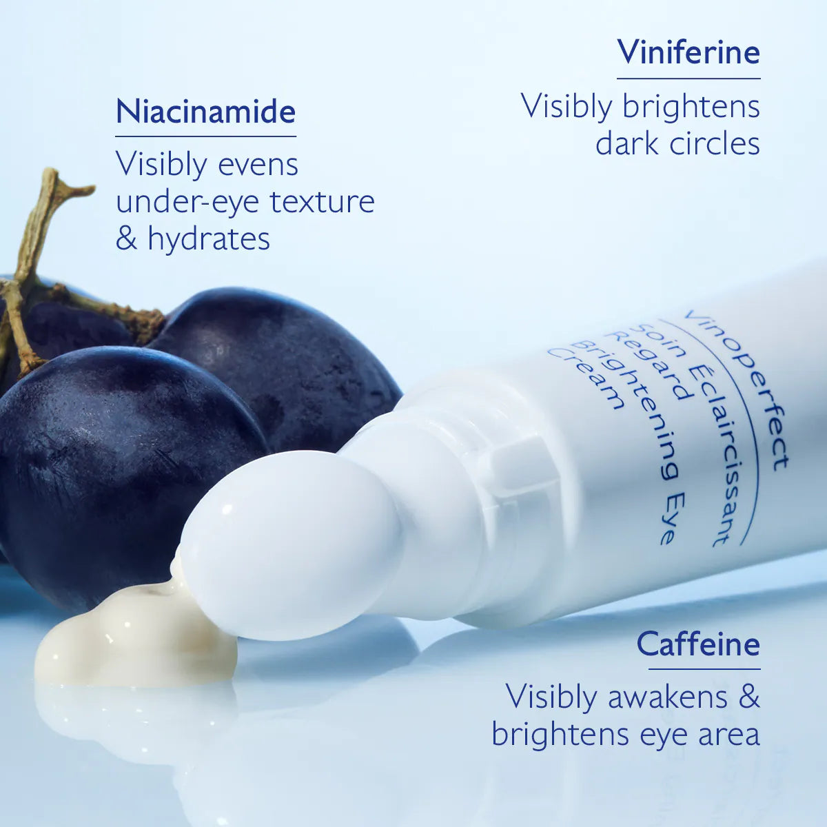 Crema iluminadora para ojos Vinoperfect con niacinamida para ojeras