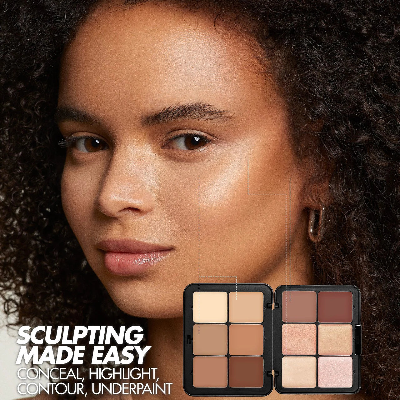 Paleta esculpidora de contorno e iluminación HD Skin Cream
