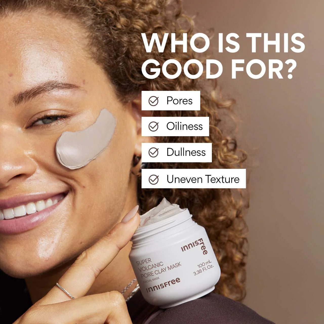 Mascarilla de arcilla supervolcánica AHA para limpiar poros