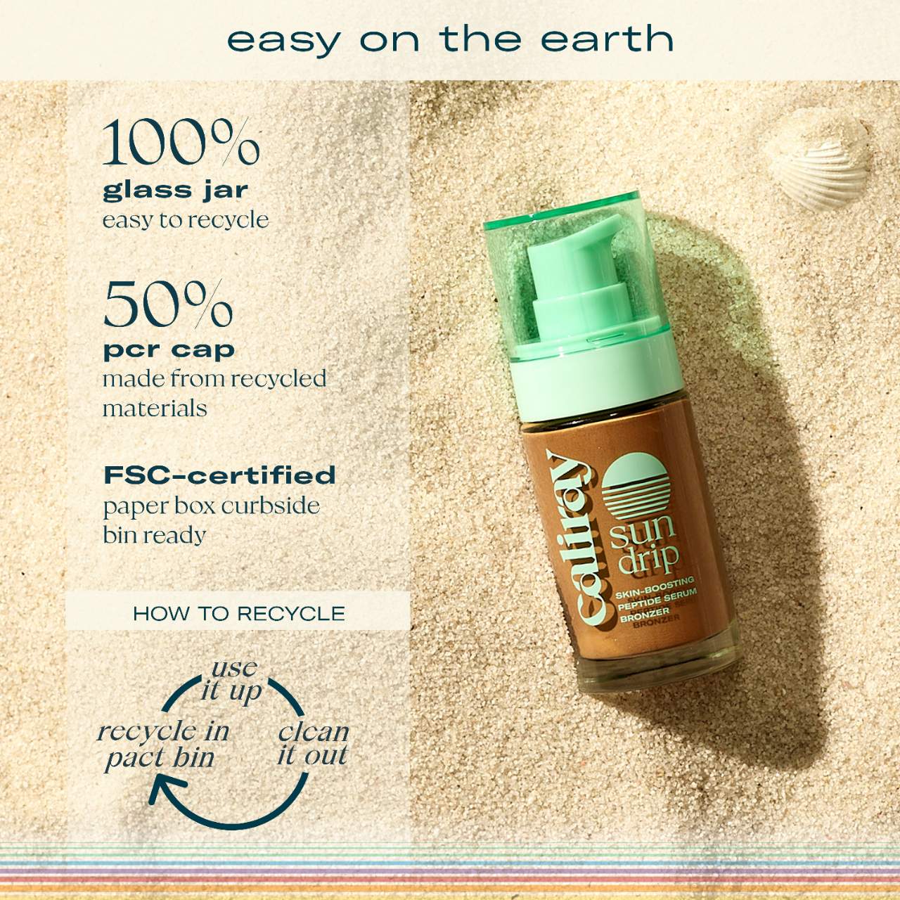Bronceador líquido luminoso Sundrip con ácido hialurónico y péptidos