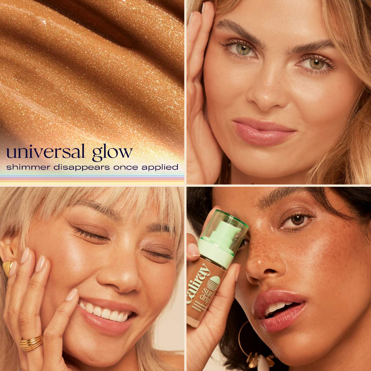 Bronceador líquido luminoso Sundrip con ácido hialurónico y péptidos