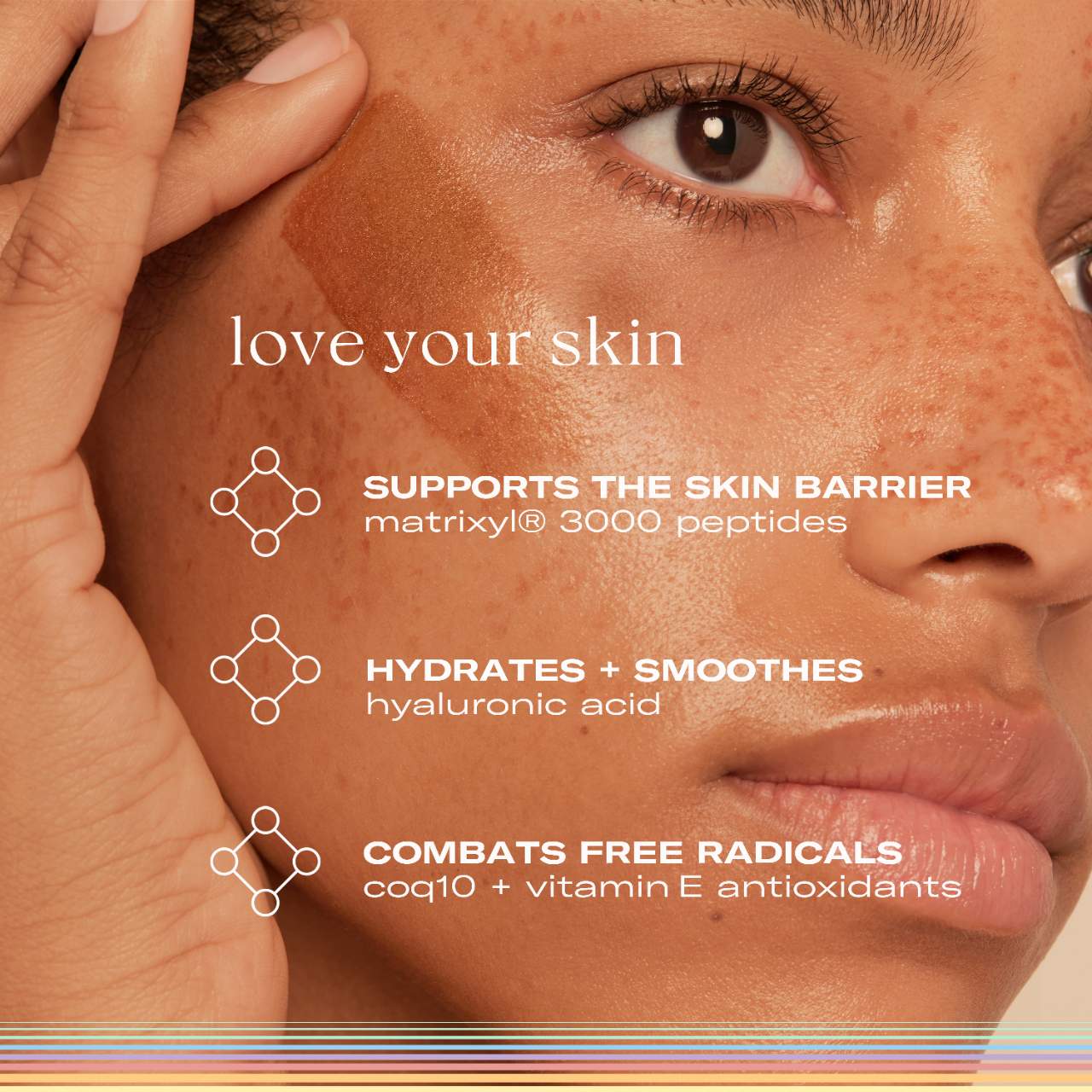 Bronceador líquido luminoso Sundrip con ácido hialurónico y péptidos