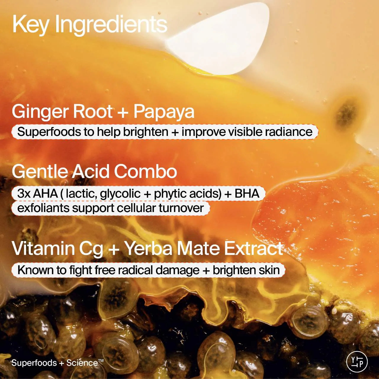 Limpiador exfoliante suave Superfruit con vitamina C y papaya