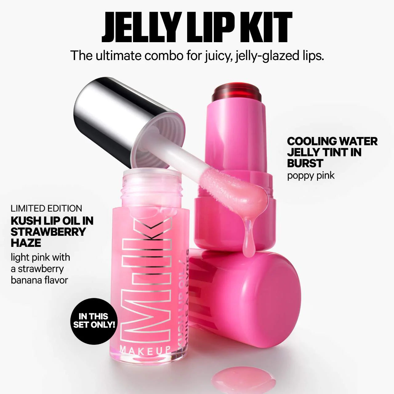 Kit de labios Jelly: dúo de tinte para labios y mejillas y aceite labial
