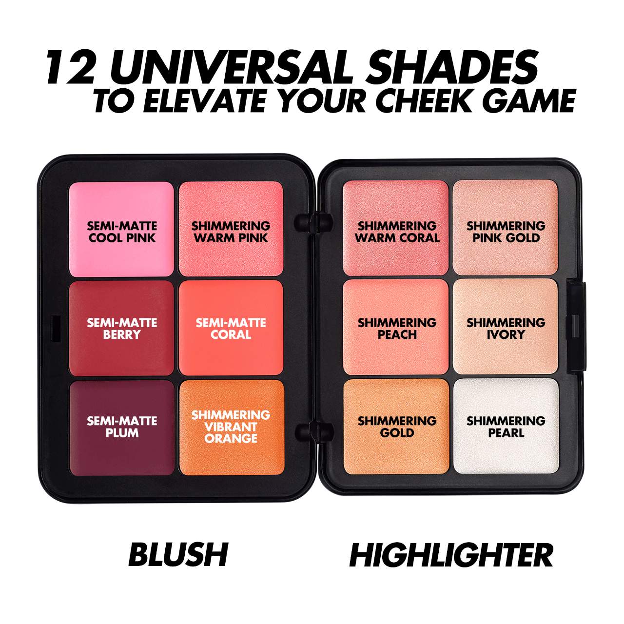 Paleta de crema facial de larga duración Blush &amp; Glow de HD Skin
