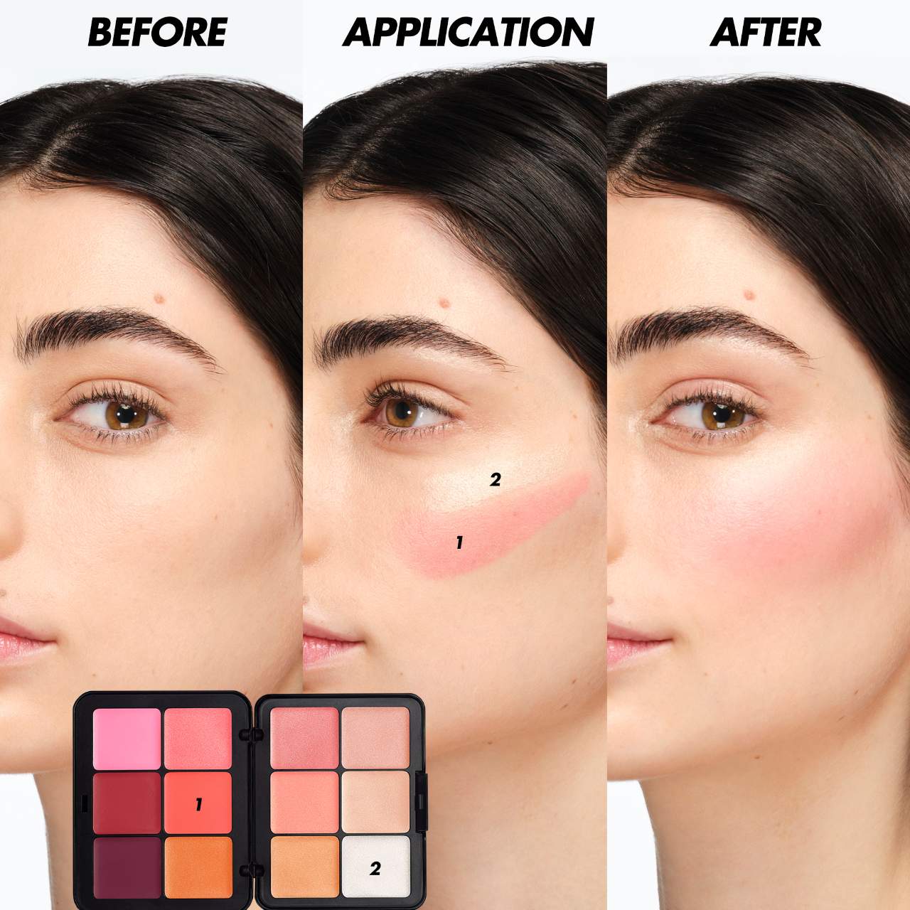 Paleta de crema facial de larga duración Blush &amp; Glow de HD Skin