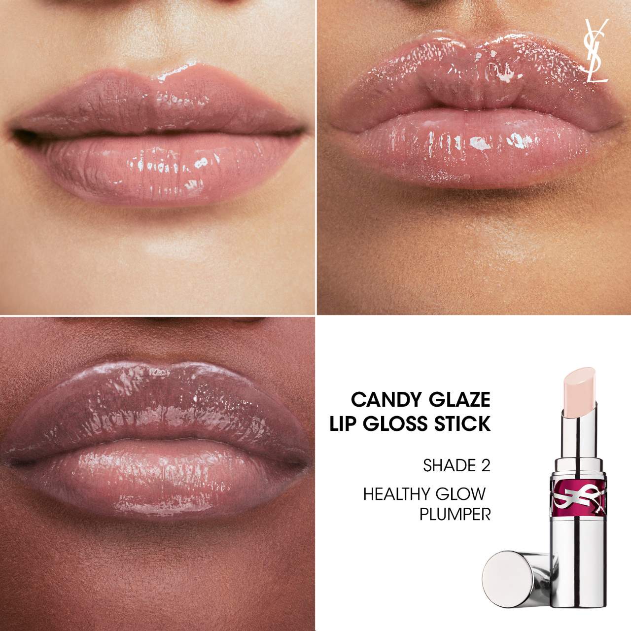 Set de regalo de brillo labial en barra y bálsamo labial con color de YSL