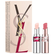 Set de regalo de brillo labial en barra y bálsamo labial con color de YSL