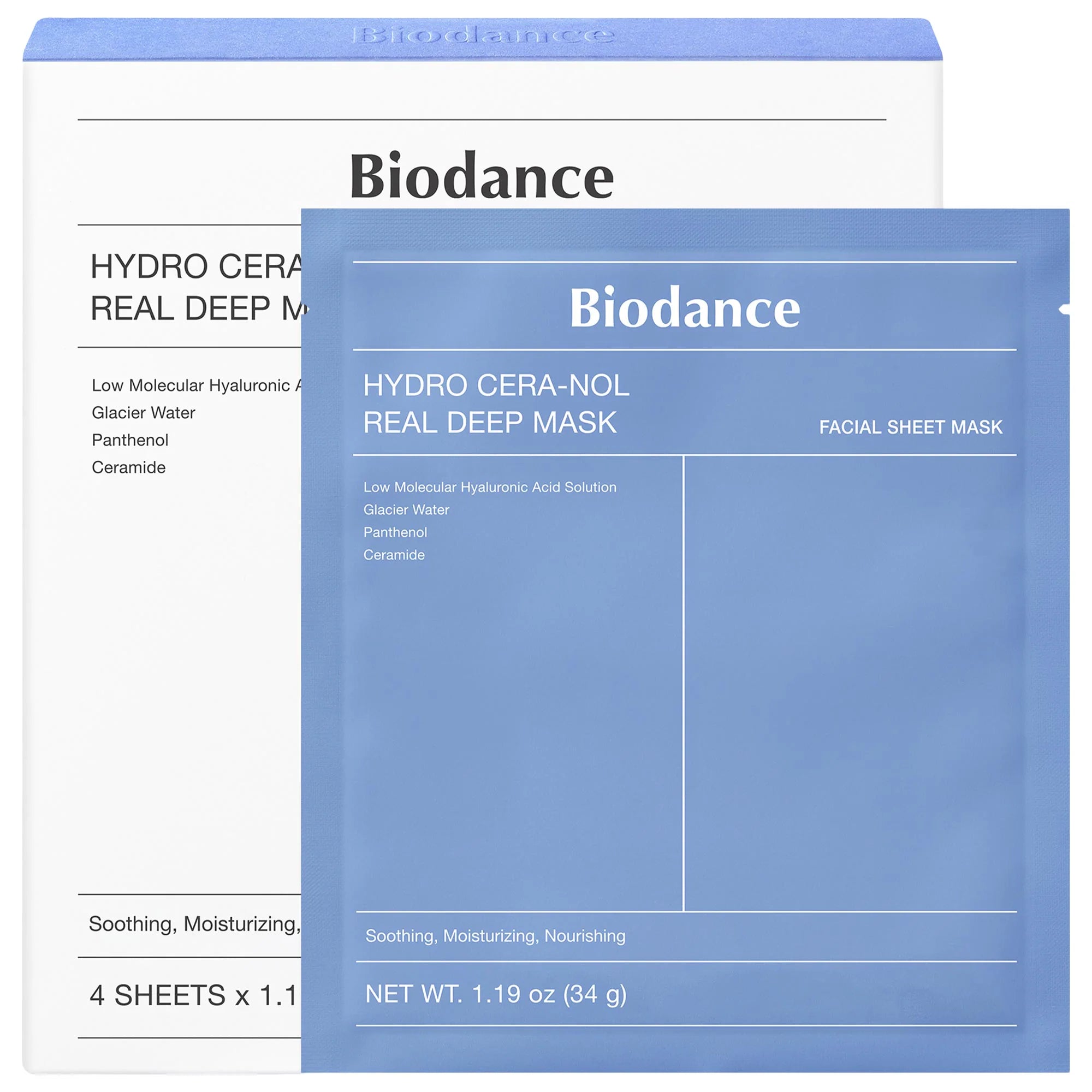 Mascarilla Hydro Cera-nol Real Deep (paquete de 4) para aliviar la sequedad y el enrojecimiento