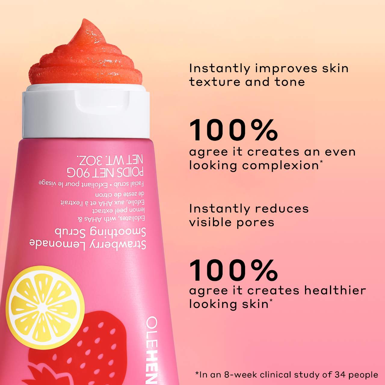 Exfoliante suavizante de limonada con 10 % de AHA
